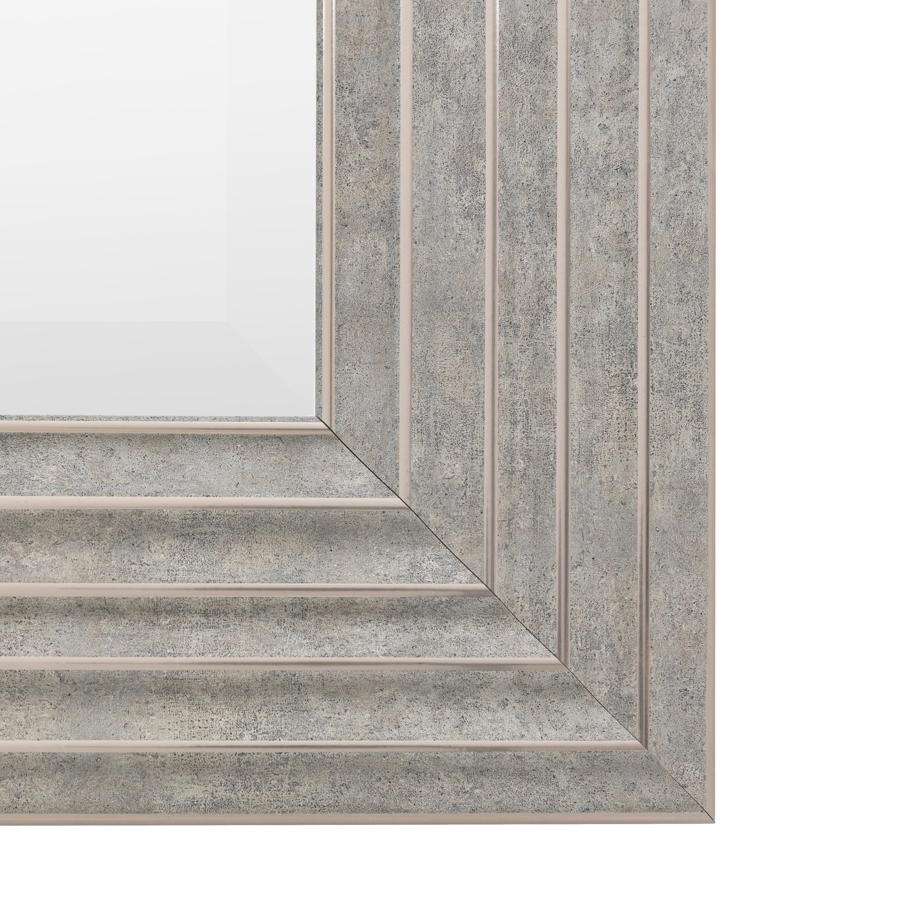 Santiago Rustic Silver Square Wall Mirror